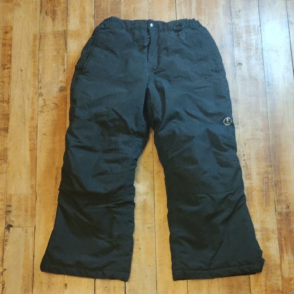 Lands End Black Snow Pants Size 8 Grow A Longs Winter Snow Sports Ski Snowboard